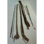 Sealey 'Black Arrow' fibreglass two-piece spinning rod, a 'Toko' fibreglass two-piece sea fishing