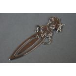 Silver bookmark with jester finial