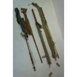 A Colonial three-piece split cane rod, 10'.3", plus spare tip, in a fitted wooden tube and a