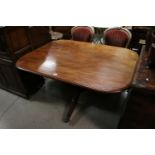 Mahogany pedestal dining or breakfast table, circa 1820 and later, approx. 69cm high, the top