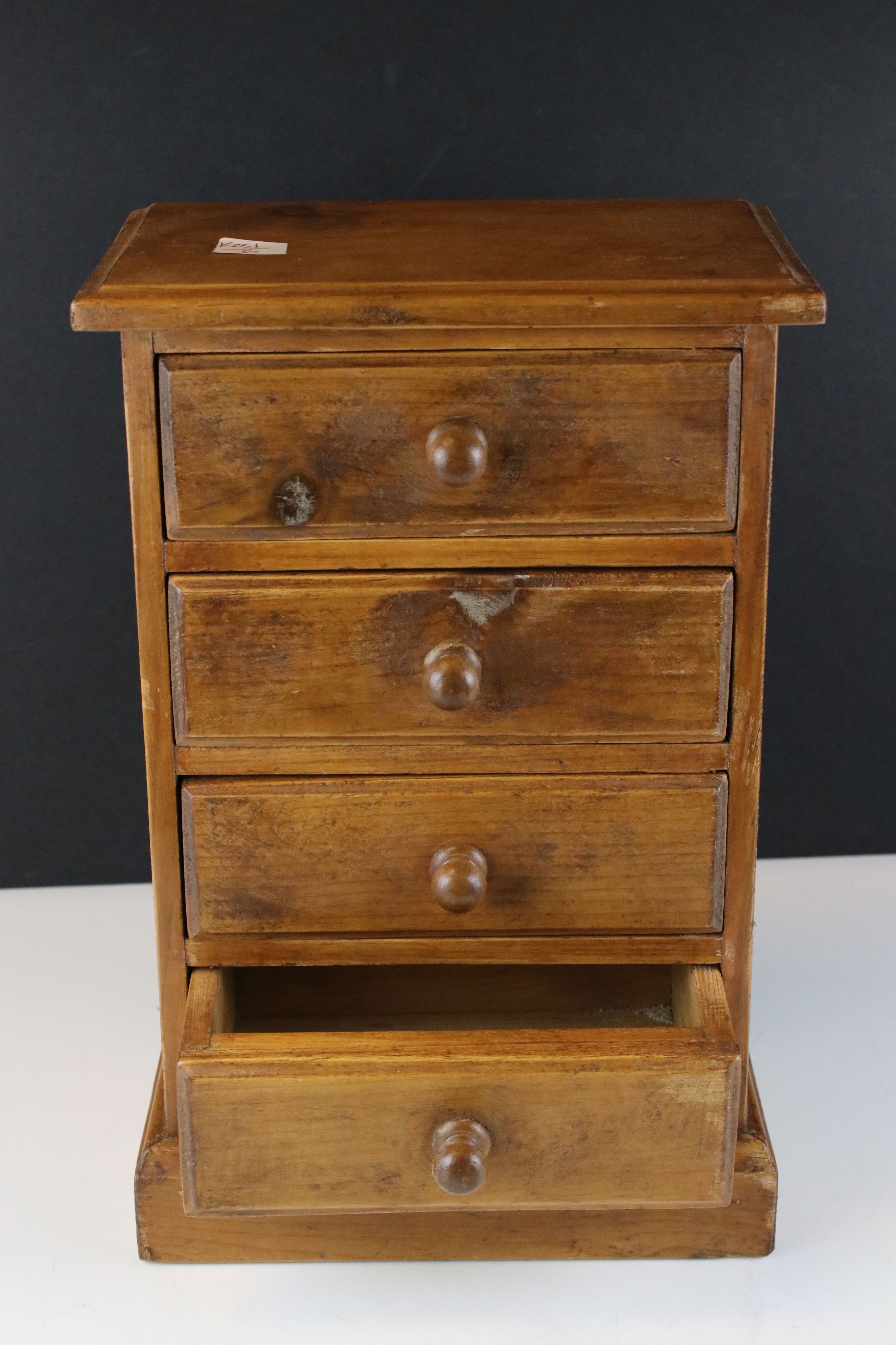 Pine four drawer table top chest - Image 2 of 3