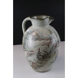 Colin Kellam (b.1942) Large Studio Pottery Jug with incised decoration of Geese, 31cms high