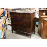 Antique walnut chest of two short & three long drawers