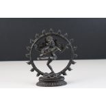 A bronze Hindu figure of Shiva Nataraja.