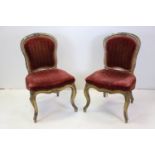 Pair of 19th century French Louis XV style Salon Chairs, 86cms high