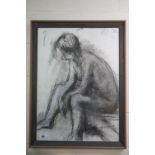 Richard Robbins (British 1927-2009) Nude figure, charcoal, signed (lower right) approx. 74.5cm x