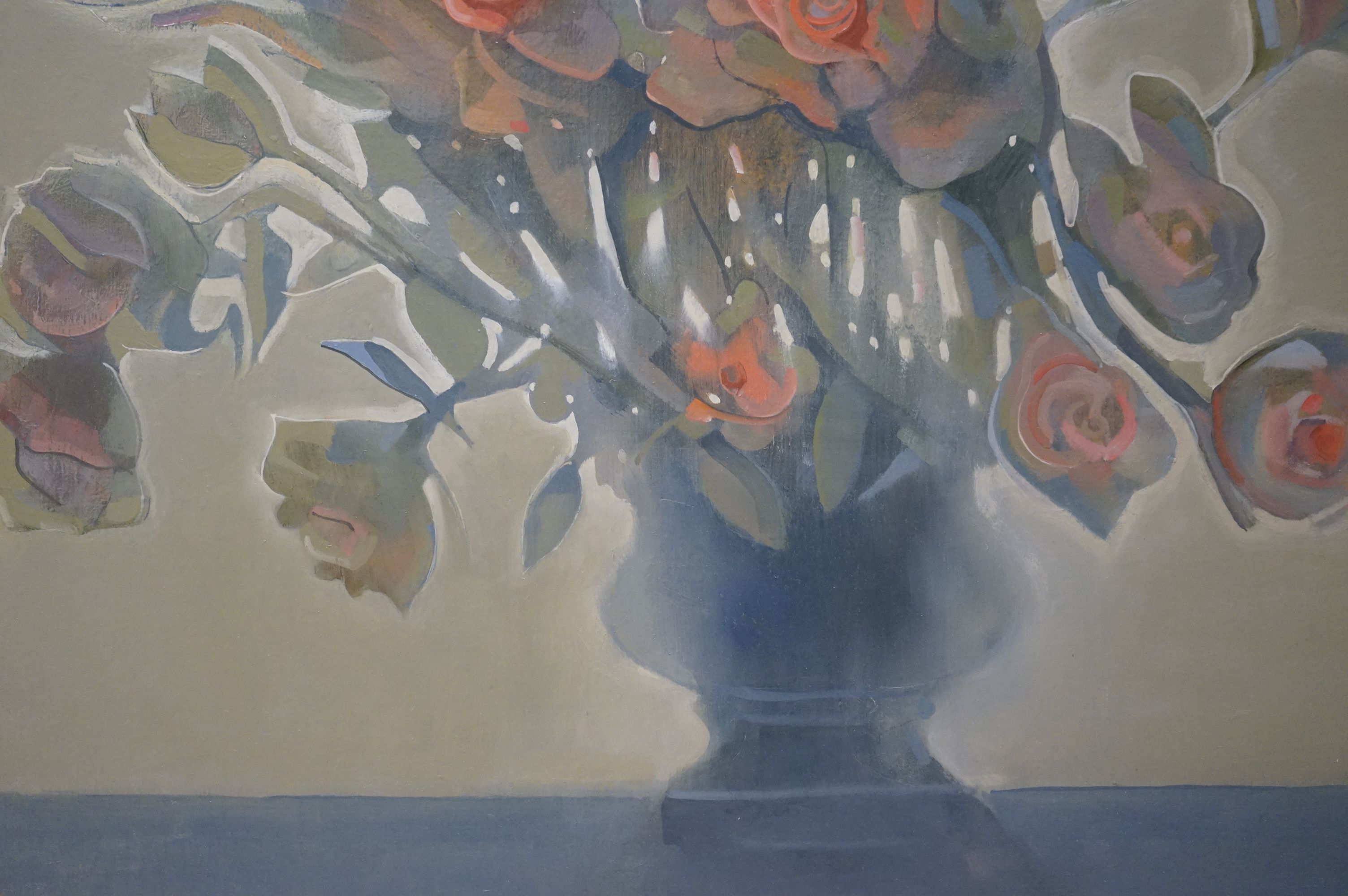 Richard Ewen (1929-2009), Oil on Canvas of Still Life Flowers in a Vase, signed lower right Ewen - Image 3 of 5