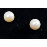 Pair of freshwater pearls with silver posts