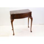 Mahogany style Side Table with serpentine front and cabriole legs, 70cms wide x 79cms high