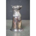 White Metal Fox Head Stirrup Cup, 13cms high