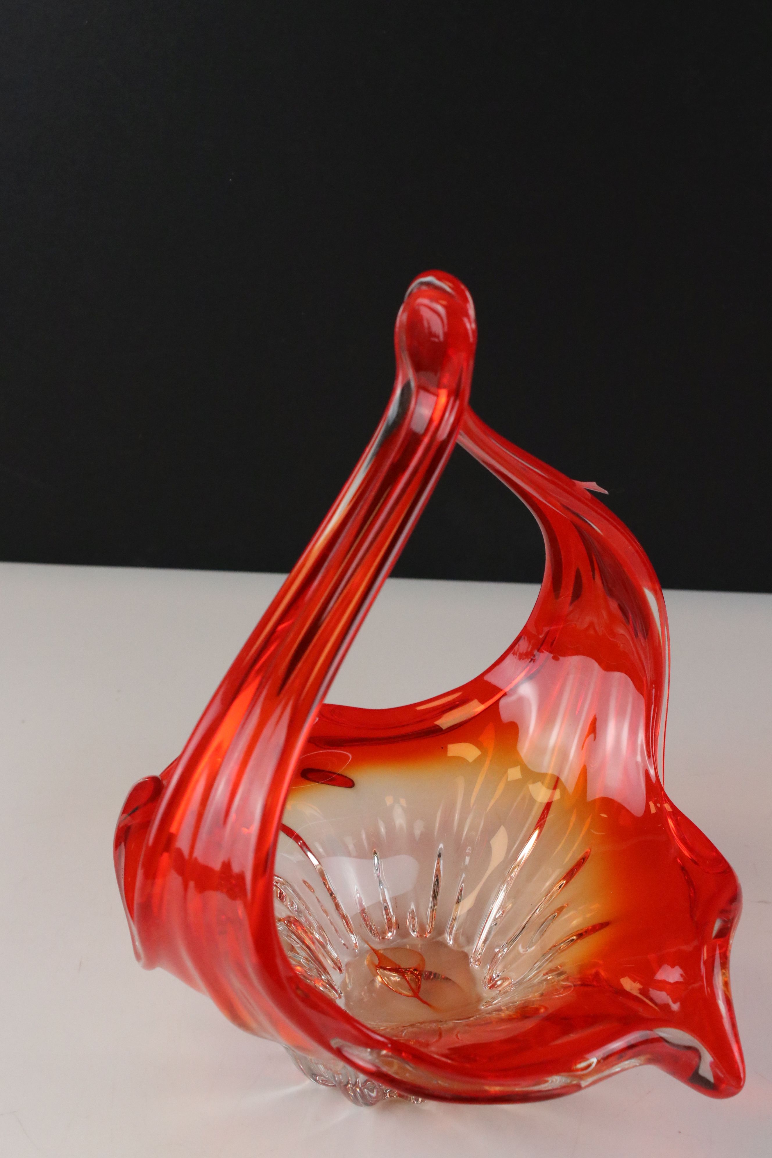 Murano Coloured Glass Clown, 25cms high together with Two Mid century Coloured Glass Bowls - Image 6 of 10