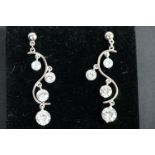 Pair of silver and CZ earrings