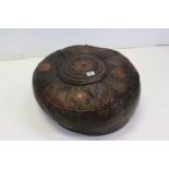 Vintage leather pouffe