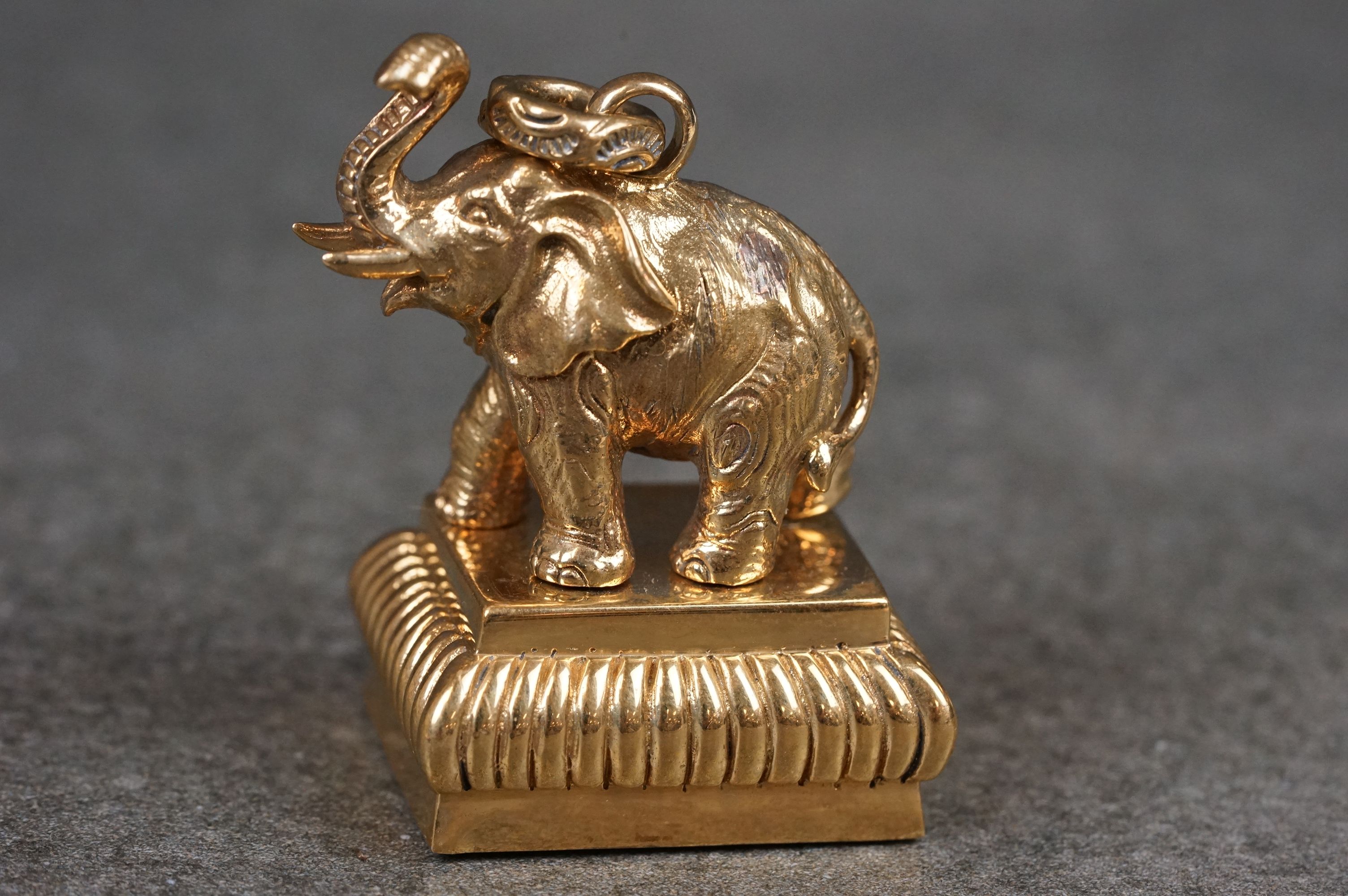 Silver plated elephant shaped document seal - Image 3 of 6
