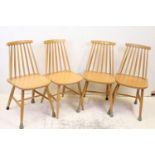 Set of Four Mid 20th century Stick-back Kitchen Chairs, 82cms high