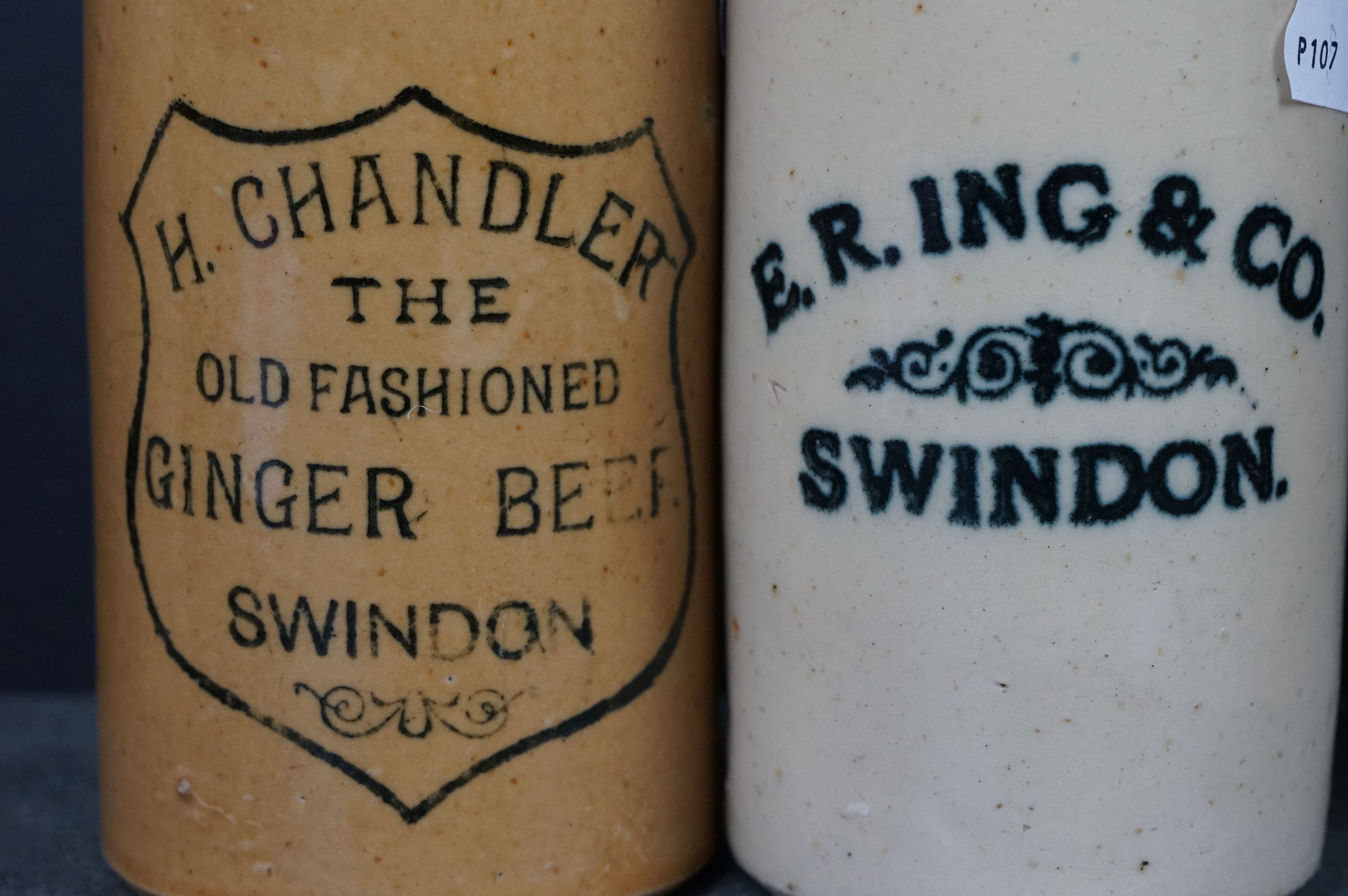 Collection of Fourteen Antique Stoneware Bottles, mostly Swindon Ginger Beer Bottles - Image 7 of 8
