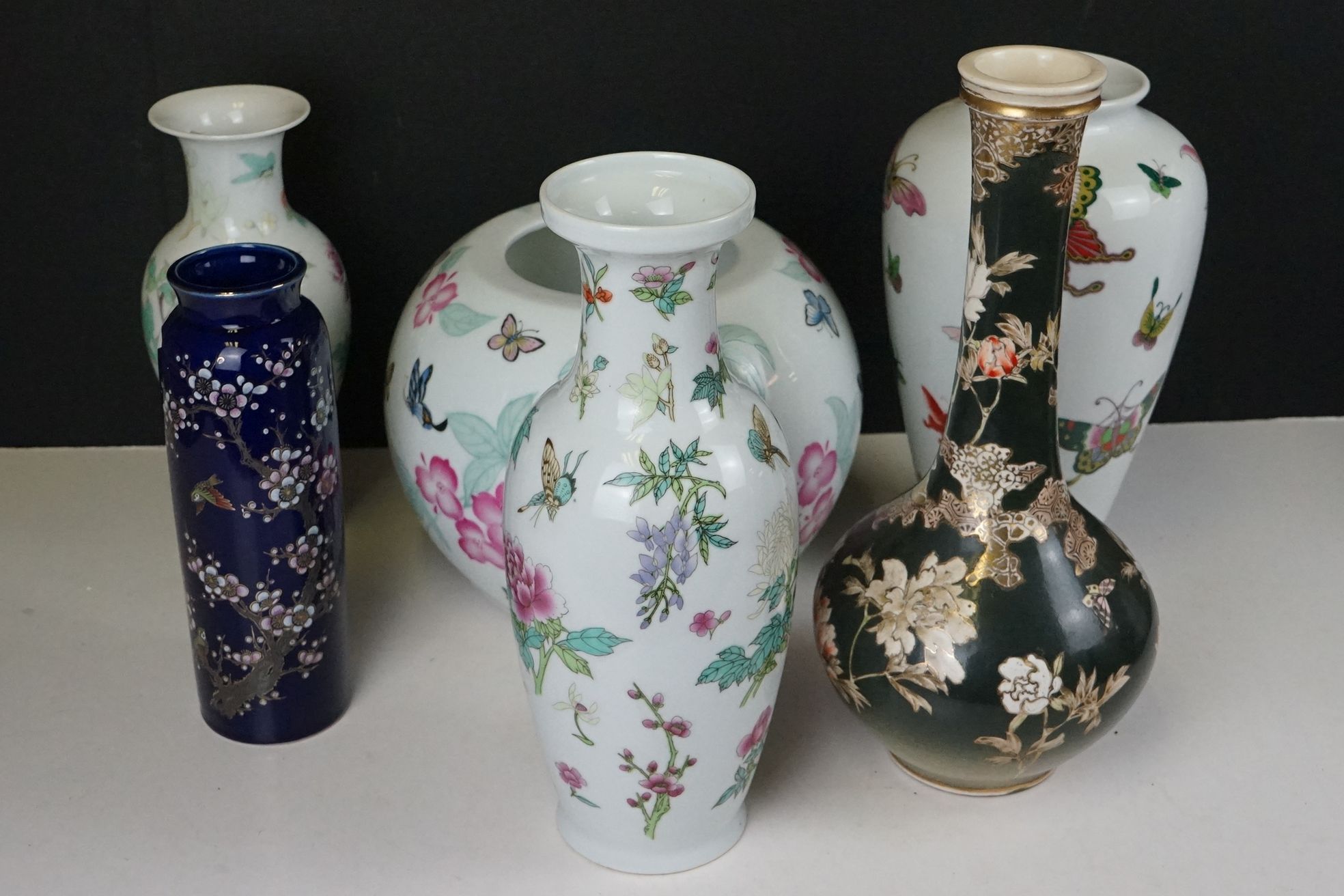 Group of six large oriental vases
