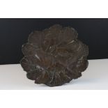 A Victorian Coalbrookdale cast iron vine leaf plate.