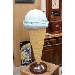 Mid century Large Shop Display / Pavement Ice Cream, stands approx 95cm in height.