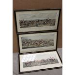 After John Dean Paul, a set of three Leicestershire hunting prints; ' A Struggle To The Start ' '