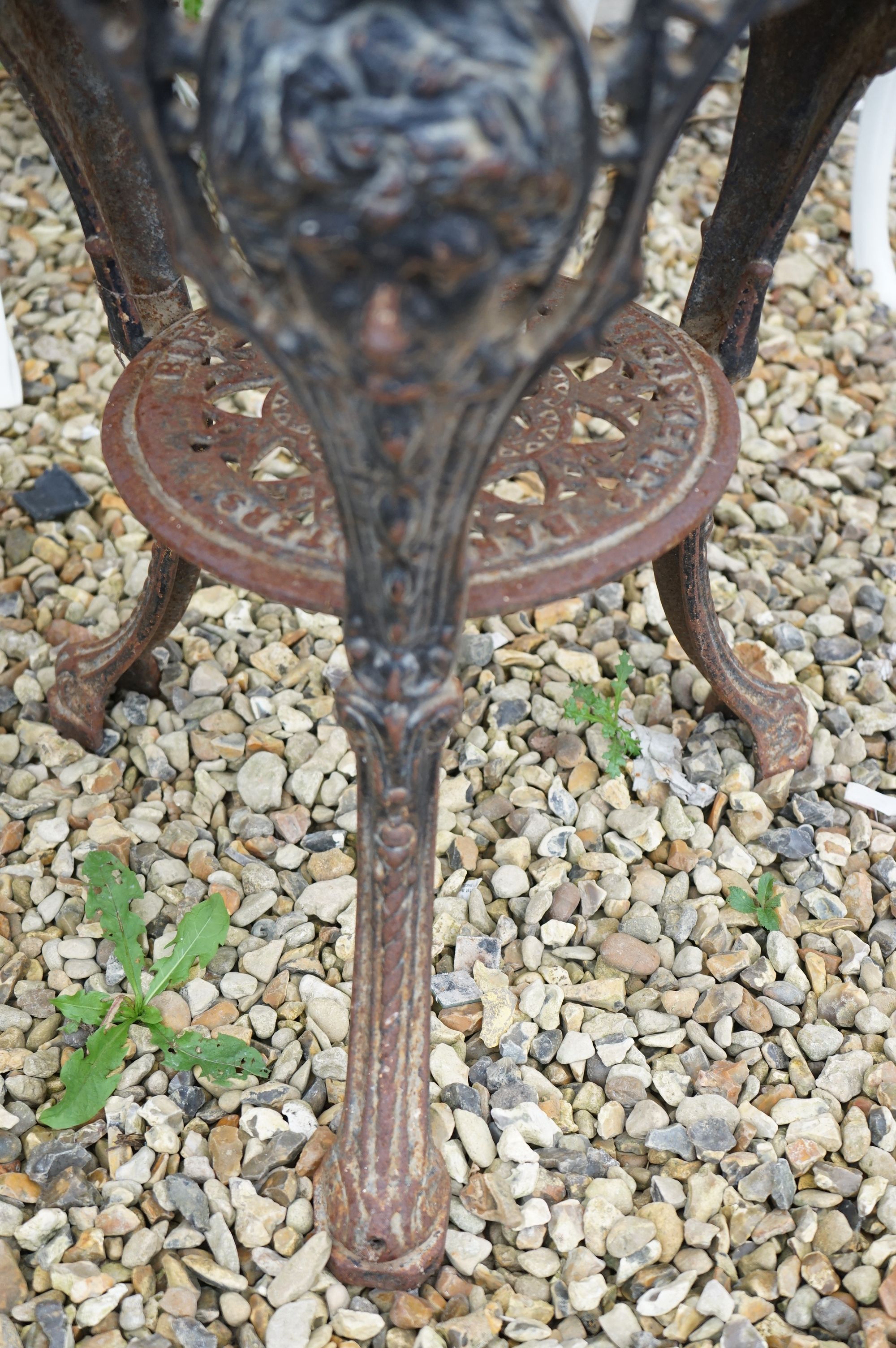 Pair of Cast Iron Circular Pub Tables with Copper Tops, with makers marks - Image 5 of 5