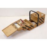 Cantilever sewing box & contents
