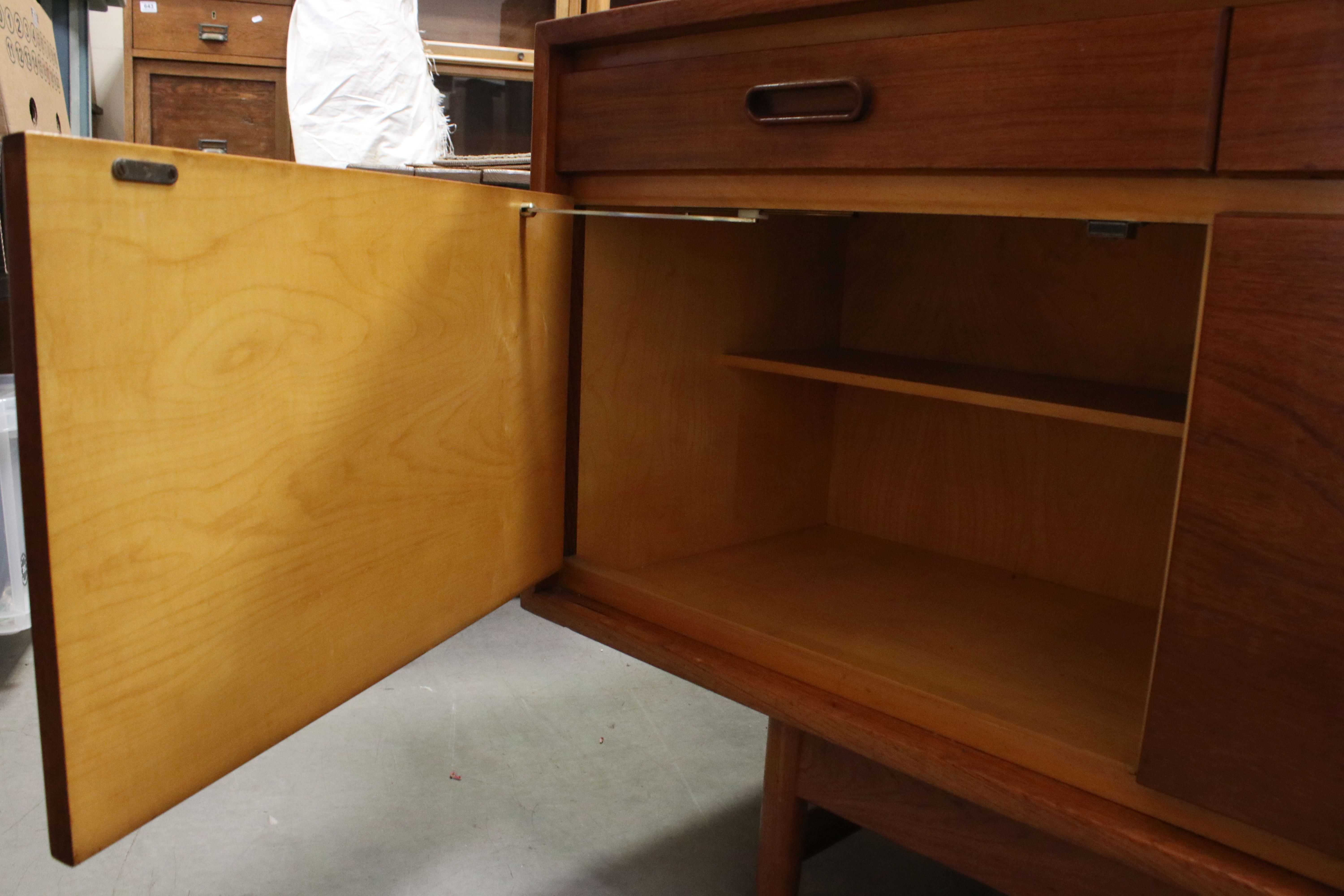 Mid century Retro ' White & Newton ' Teak Sideboard with four drawers over two cupboard doors and - Image 6 of 8