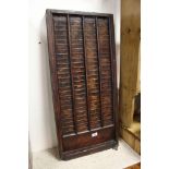 Late 19th / Early 20th century Wooden Clocking-in Machine Multi Card Rack , 91cms high x 42cms wide