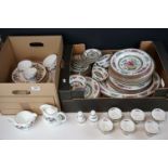 A Wedgwood Hatherway pattern tea service together with Paragon dinner service.