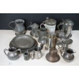 Collection of various items of pewter and associated wares, various dates and some touchmarks, to