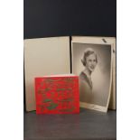 Large vintage portrait photograph of a society lady by Lenare of London in a black Lenare folder,