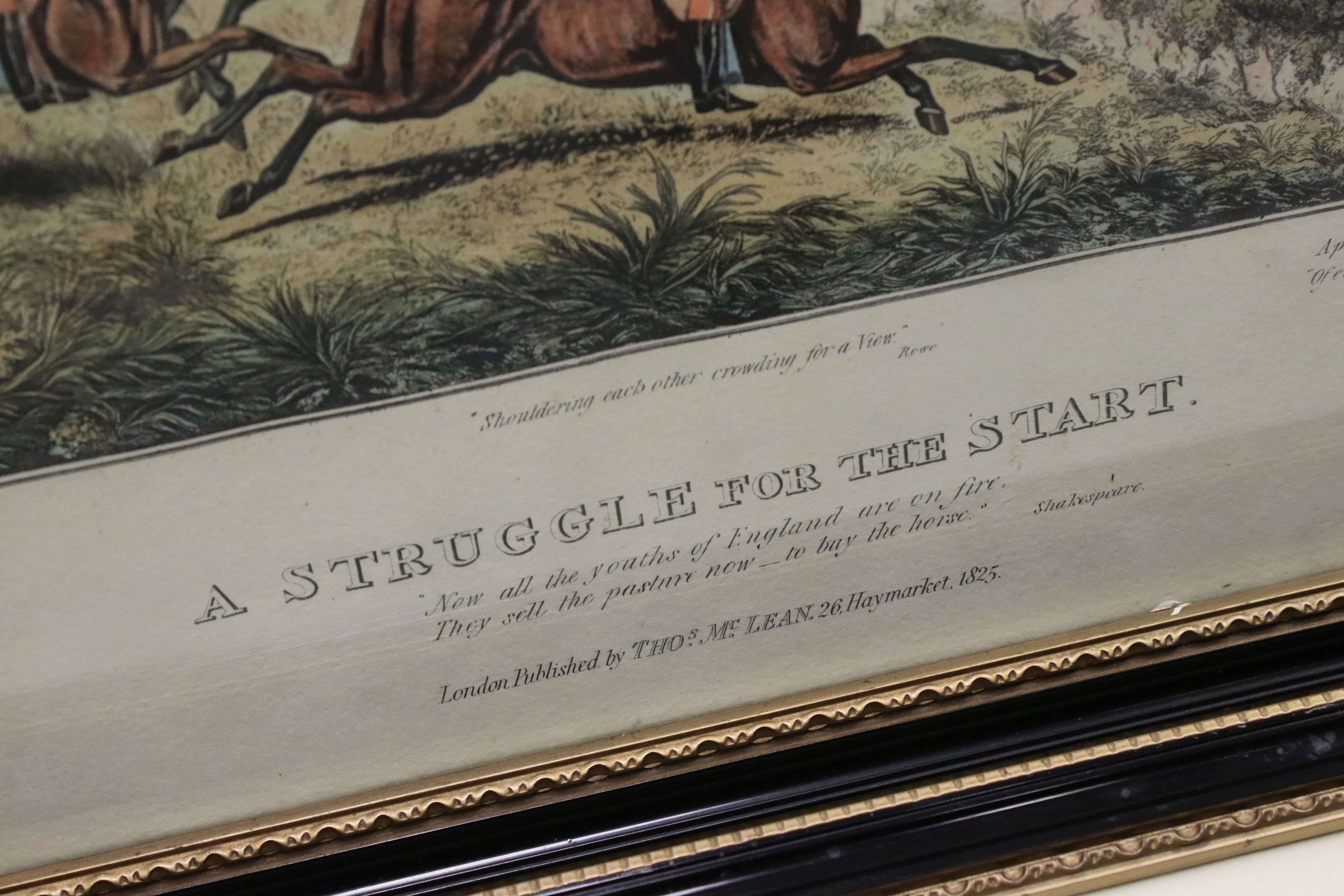 After John Dean Paul, a set of three Leicestershire hunting prints; ' A Struggle To The Start ' ' - Image 7 of 9
