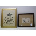 19th century, a pair of Chinese watercolours depicting punishment methods, together with a