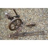 Victorian iron pillar drill, a large set of bolt croppers & a bench vice