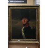 Oil Painting on Canvas Half Length Portrait of an 18th century Continental Military Officer, 73cms x
