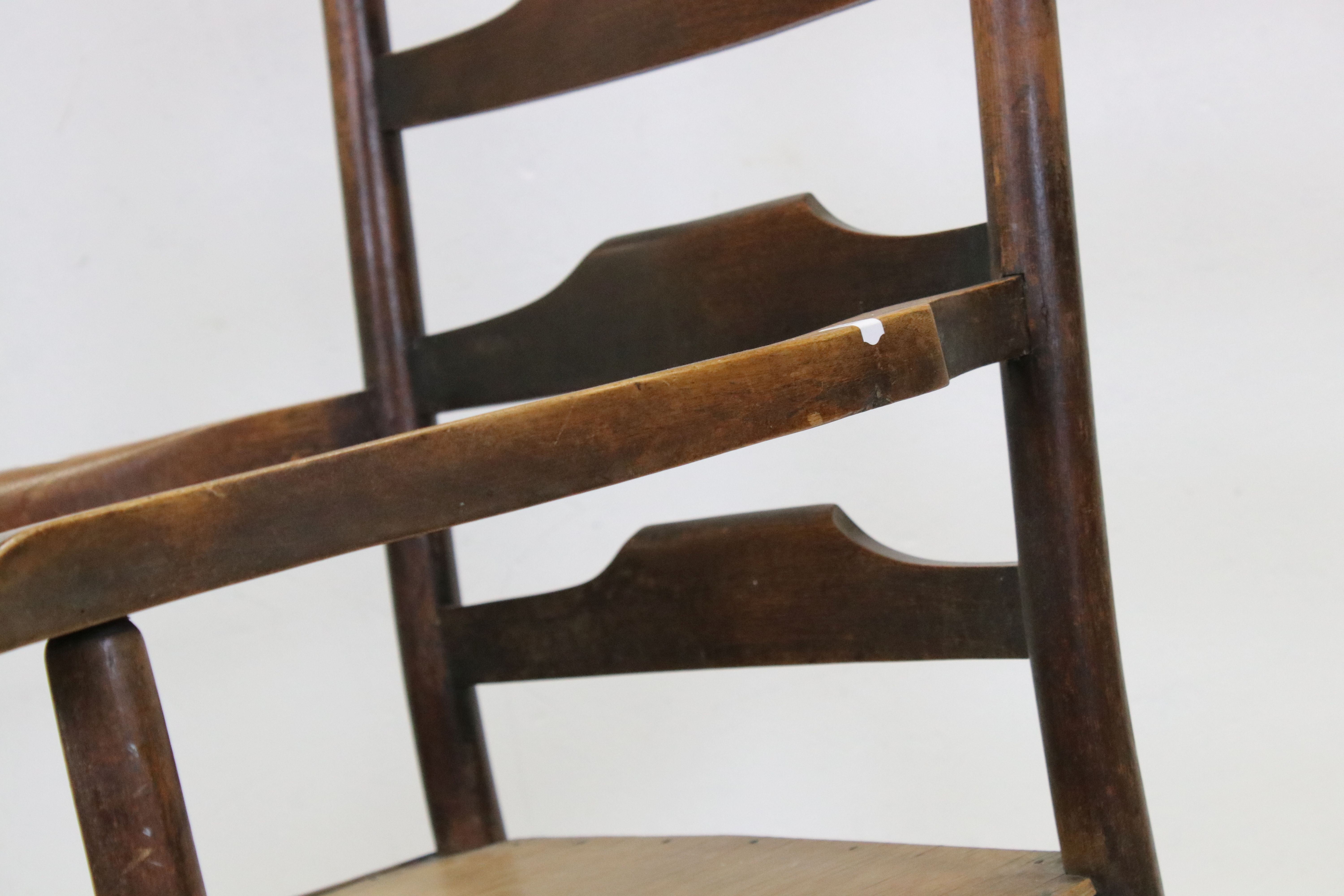 Ladder Back Elbow Chair, 111cms high - Image 4 of 5