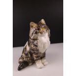 Winstanley Seated Persian Tabby Cat with glass eyes marked no. 4, 25cms high