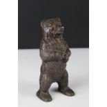 Vintage metal brown bear money box