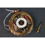 A 19th Century French skeletonised Automaton quarter repeating pocket watch in a gold open faced