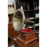 Late 19th / Early 20th century ' Primaphone ' Gramophone with Brass Horn