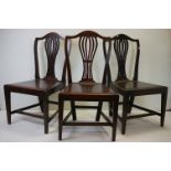 Three George III style Mahogany Dining Chairs