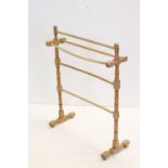 Victorian Pine and Beech Double Towel Rail, 86cms long x 69cms wide