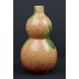 Oriental ceramic double gourd vase, signed with character mark to underside