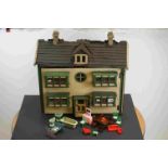 Scratch Built Dolls House in the form of a 1930's Cottage, 67cms wide x 52cms high together with a