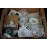 Box of Portmeirion china, mostly Botanic Garden, to includes cups, plates, coasters etc