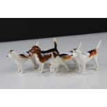 Three Beswick Foxhounds (2 x model 942 and model 2264) together with Beswick Beagle ' Wendover Billy