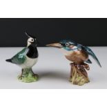 Beswick Kingfisher, model 2371 and a Beswick Lapwing, model 2416