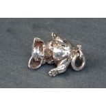 Silver happy pig pendant