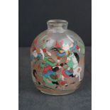 19th century oriental glass scent bottle, painted inside