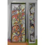 Contemporary Textured Mixed Media Painting on Board depicting Lilies, indistinct monogrammed